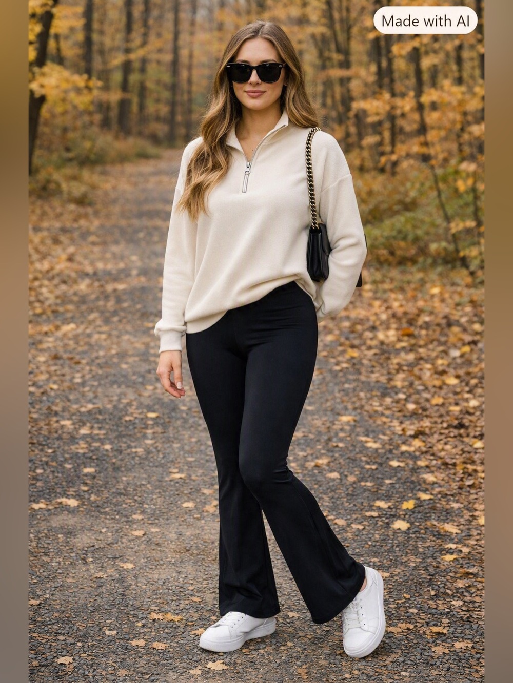 OFFLINE by Aerie Real Me Crossover Flare Leggings Black High Waisted Size M Yoga